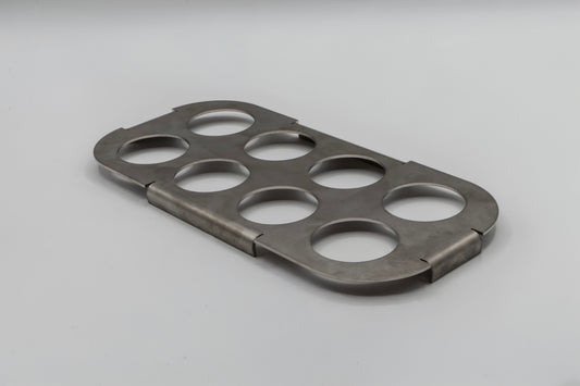 GN 1/3 Flaschenhalter Einsatz – 8-fach, Edelstahl, Ø 6 cm